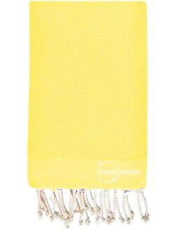 Fouta nid d’abeille unie jaune impérial