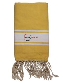 Fouta-plate-jaune-imperial-rayures-blanches-tunisie-