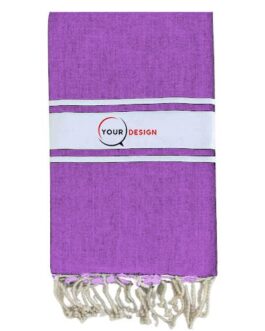 Fouta plate authentique lilas rayures blanches
