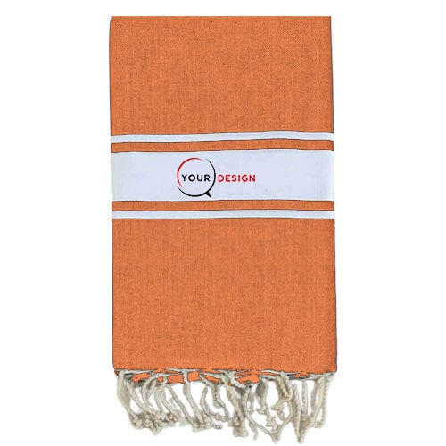 fouta-plate-authentique-orange-saumon-rayures-blanches-tunisie-store-objet-publicitaire