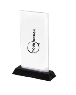 Trophée en cristal de verre forme rectangle personnalisé