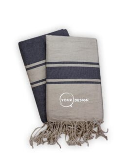 Duo fouta plate gris lin