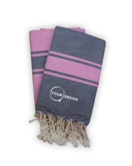 Duo fouta plate gris rose