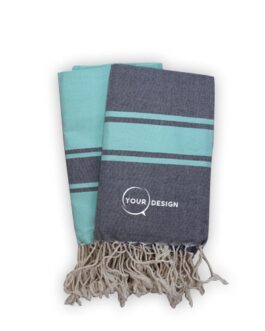 Duo fouta plate gris turquoise