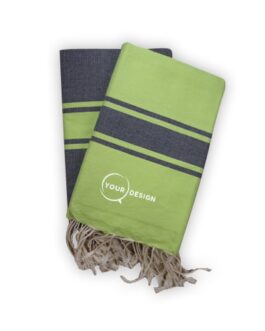 Duo clasic fouta gray & green tunisia store objet publicitaire