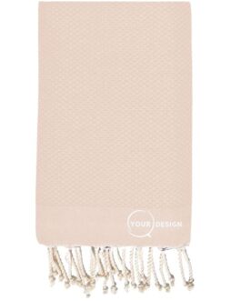 Fouta nid d’abeille unie beige minéral 100% coton