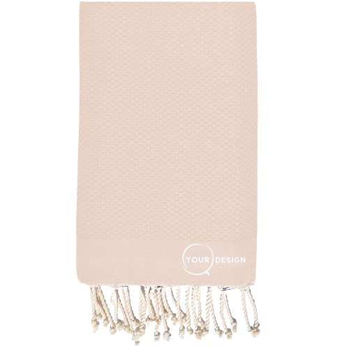 Fouta-nid-d-abeille-unie-beige-mineral-pur-coton-tunisie-store-objet-publicitaire