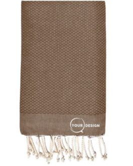 Fouta nid d’abeille unie chocolat 100% coton