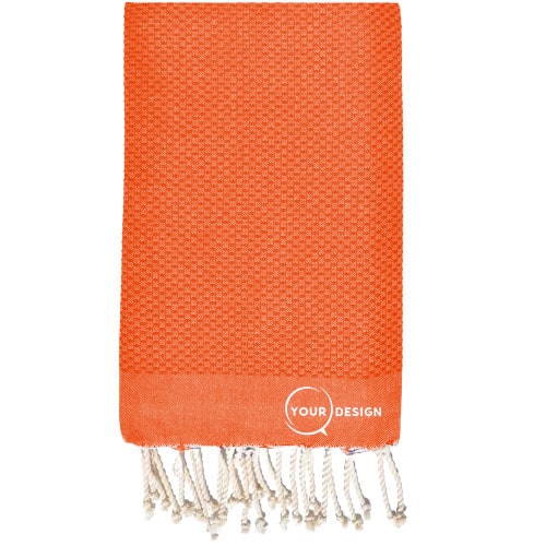 Fouta-nid-d-abeille-uni-corail-pur-coton-tunisie-store-objet-publicitaire