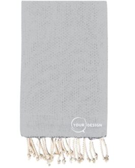 Fouta nid d’abeille unie gris doux 100% coton