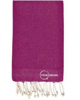 Fouta nid d’abeille unie prunelle 100% coton