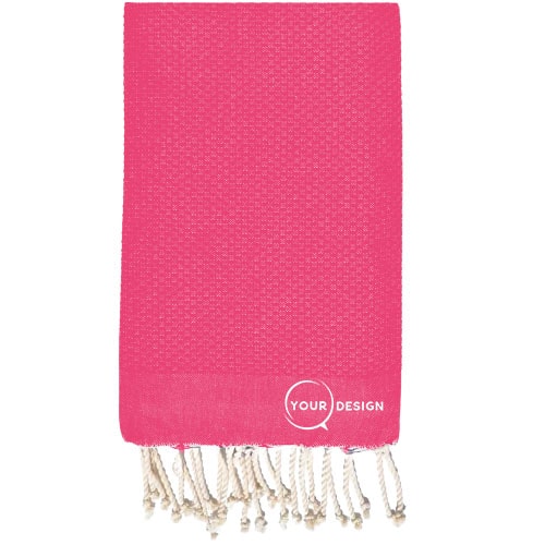 Fouta-nid-d-abeille-uni-rose-hibiscuspur-coton-tunisie-store-objet-publicitaire