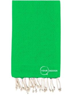 Fouta nid d’abeille unie vert cyan 100% coton