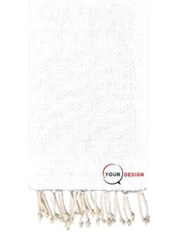 Fouta nid d’abeille unie blanches 100% coton