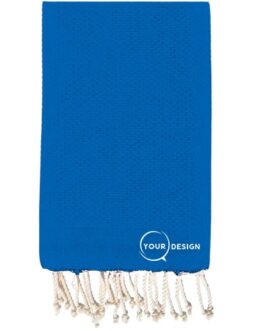 Fouta nid d’abeille unie bleu électrique 100% coton