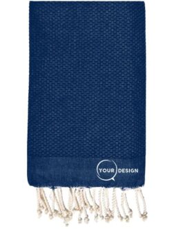 Fouta-nid-d-abeille-unie-bleu-marine-pur-coton-tunisie-store-objet-publicitaire