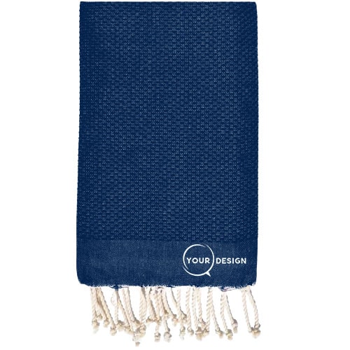 Fouta-nid-d-abeille-unie-bleu-marine-pur-coton-tunisie-store-objet-publicitaire