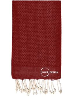 Fouta nid d’abeille unie bourgogne 100% coton