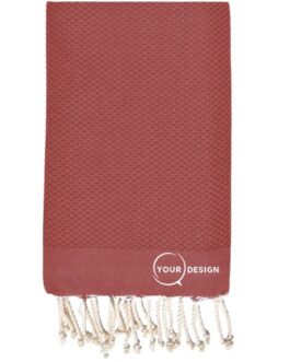 Fouta nid d’abeille unie brique 100% coton