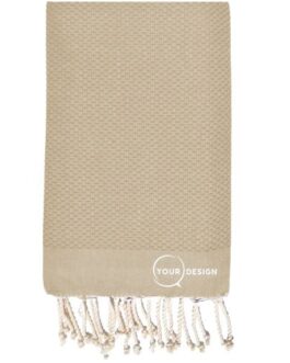 Fouta nid d’abeille unie canelle 100% coton