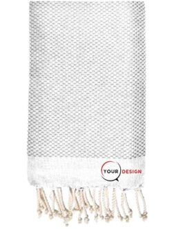 Fouta nid d’abeille unie gris perle 100% coton