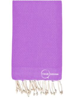 Fouta nid d’abeille unie lilas 100% coton