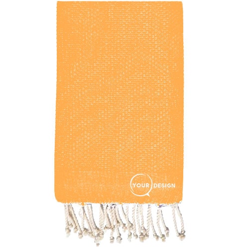 Fouta-nid-d-abeille-unie-mangue-glacee-pur-coton-tunisie-store-objet-publicitaire