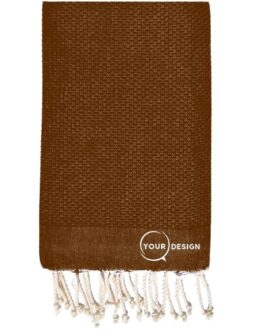 Fouta-nid-d-abeille-unie-marron-fonce-pur-coton-tunisie-store-objet-publicitaire