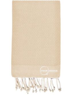 Fouta nid d’abeille unie ocre 100% coton