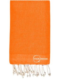 Fouta-nid-d-abeille-unie-orange-pur-coton-tunisie-store-objet-publicitaire