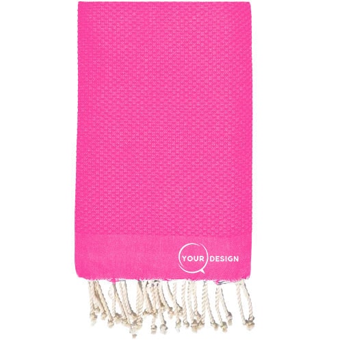 Fouta-nid-d-abeille-unie-rose-bonbon-pur-coton-tunisie-store-objet-publicitaire