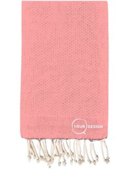 Fouta nid d’abeille unie rose chewing gum100% coton