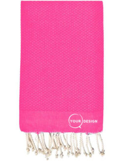 Fouta nid d’abeille unie rose fushia 100% coton