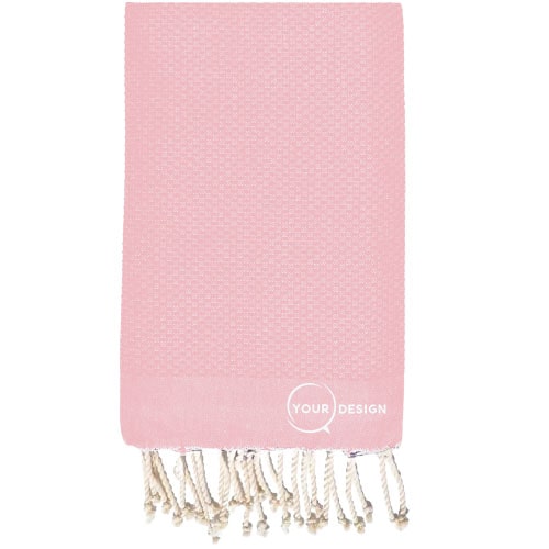 Fouta-nid-d-abeille-unie-rose-pastel-pur-coton-tunisie-store-objet-publicitaire