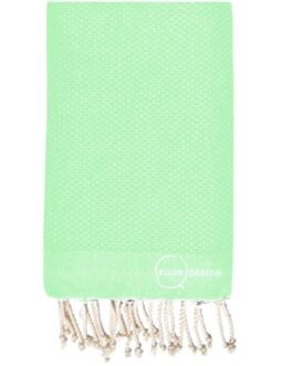 Fouta nid d’abeille unie vert aquatique 100% coton