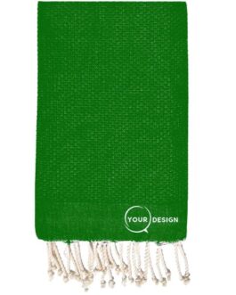 Fouta nid d’abeille unie vert bouteille 100% coton