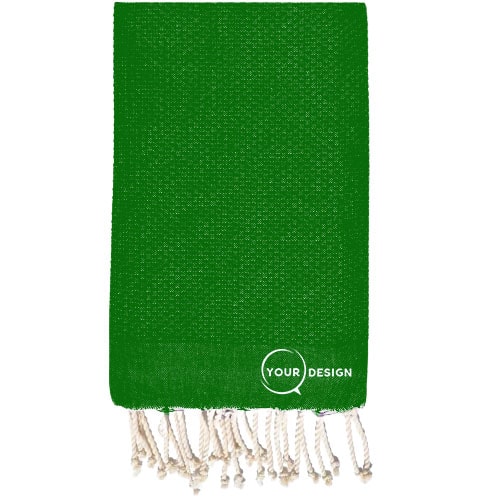 Fouta-nid-d-abeille-unie-vert-bouteille-pur-coton-tunisie-store-objet-publicitaire