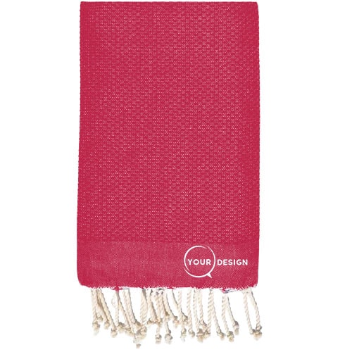 Fouta-nid-d-abeille-unie-viva-magenta-pur-coton-tunisie-store-objet-publicitaire