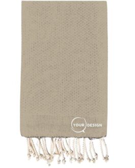 Fouta nid d’abeille unie grège 100% coton