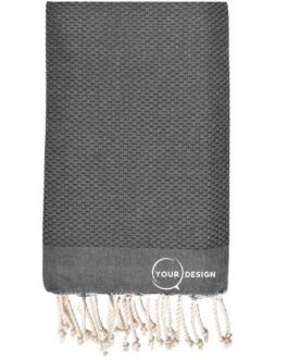 Fouta-nid-dabeille-uni-gris-anthracite-pur-coton-tunisie-store-objet-publicitaire