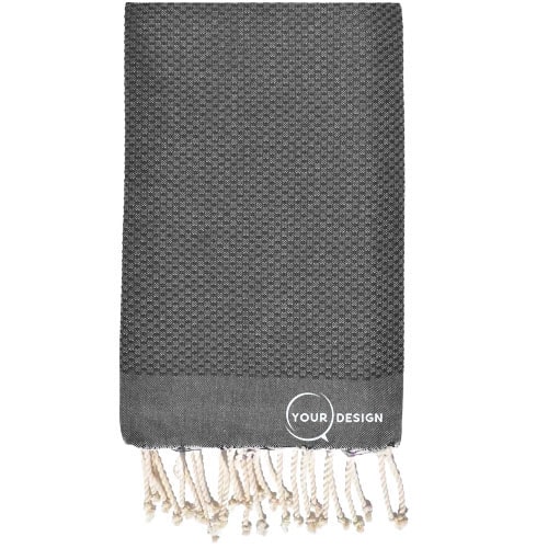 Fouta-nid-dabeille-uni-gris-anthracite-pur-coton-tunisie-store-objet-publicitaire