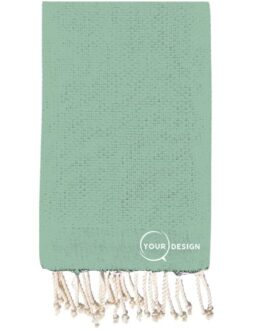 Fouta nid d’abeille unie vert minéral 100% coton