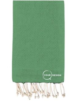 Fouta nid d’abeille unie vert sauge 100% coton