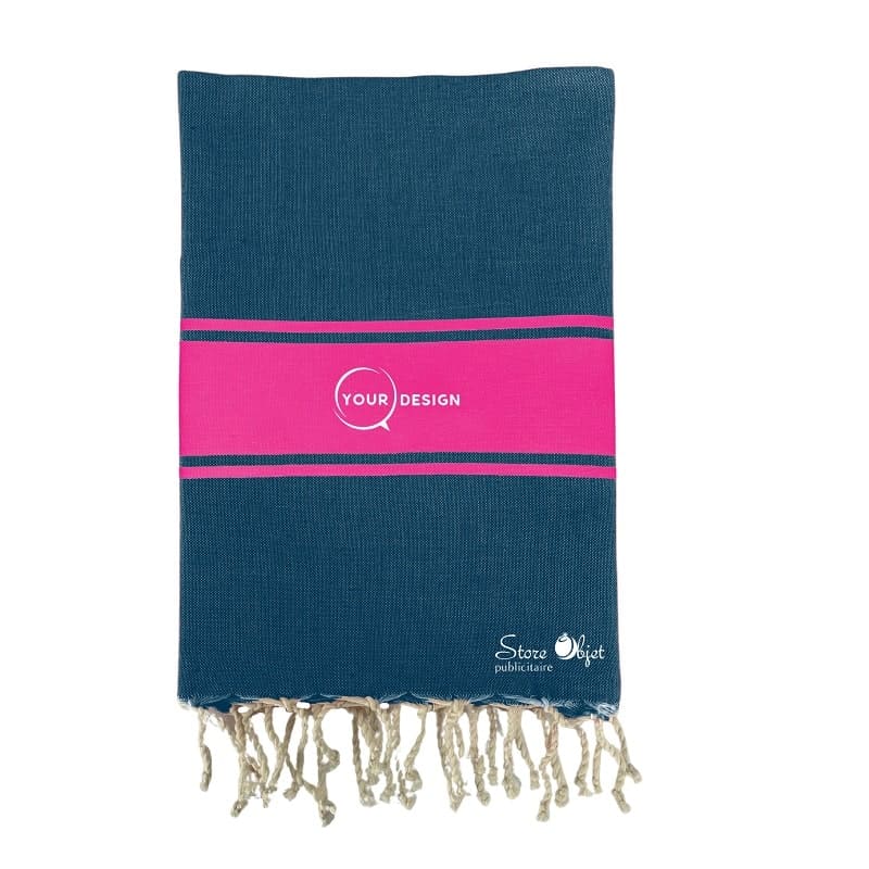 Fouta-plate-authentique-bicolore-bleu-jean-rose-fushia-tunisie-store-objet-publicitaire