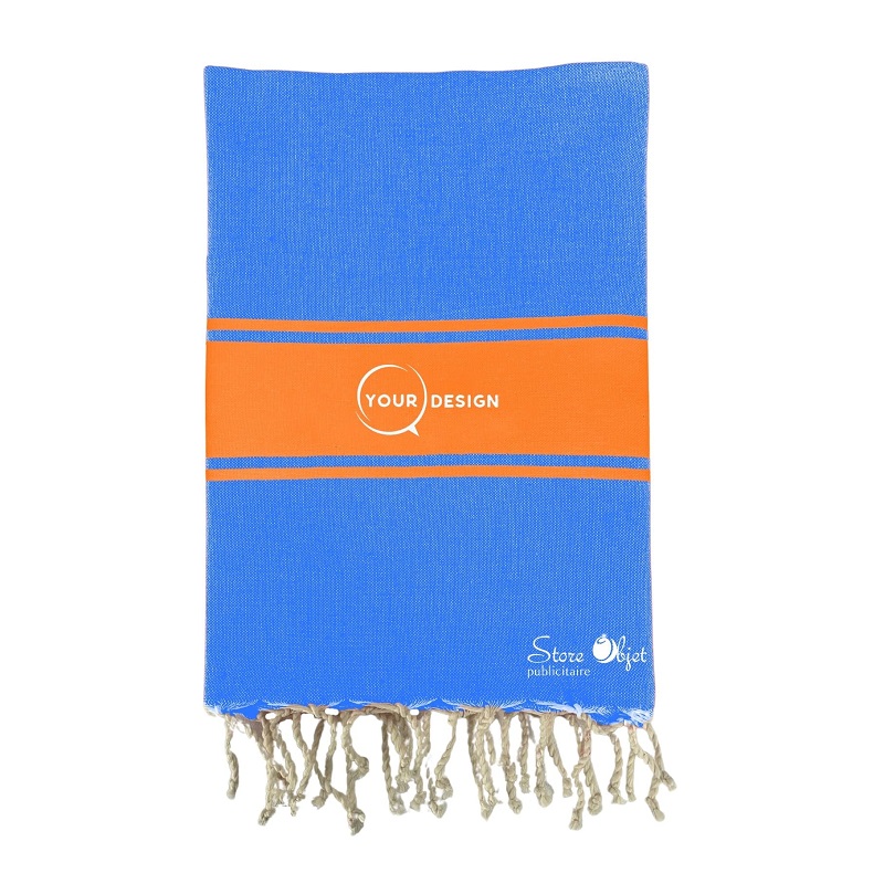 Fouta-plate-authentique-bicolore-bleu-orange-tunisie-store-objet-publicitaire