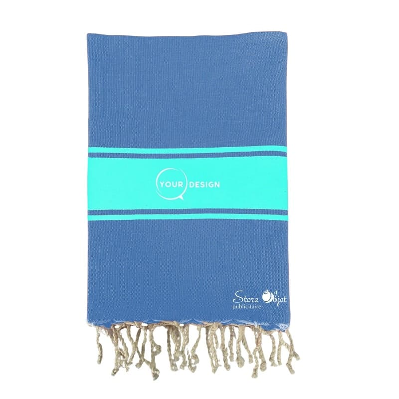 Fouta-plate-authentique-bicolore-coton-bleu-grec-bleu-turquoise-tunisie-store-objet-publicitaire