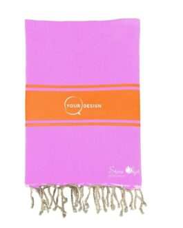 Fouta plate authentique violet et orange