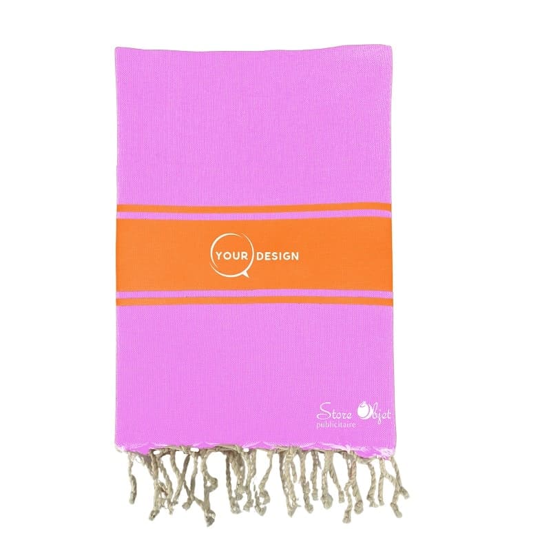 Fouta-plate-authentique-bicolore-coton-violet-orange-tunisie-store-objet-publicitaire