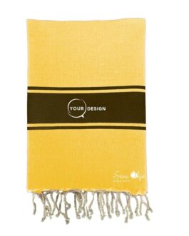 Fouta plate authentique bicolore jaune et marron