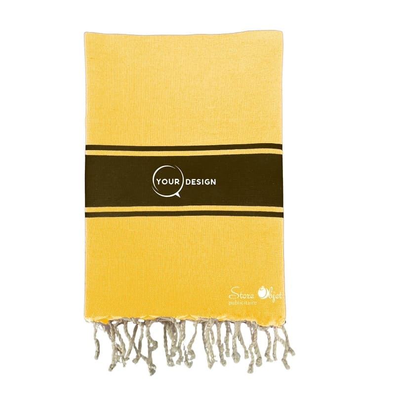 Fouta-plate-authentique-bicolore-jaune-orange-marron-fonce-tunisie-store-objet-publicitaire